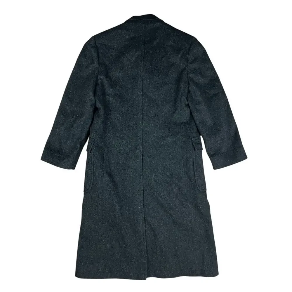J. Crew 100% Wool Long Trench Coat Charcoal Gray Topcoat Overcoat Men's Size 38R - Picture 3 of 8
